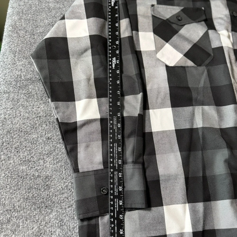 Dixxon Flannel Finish Line Black/White Buffalo Plaid Long Sleeve Mens 4X
